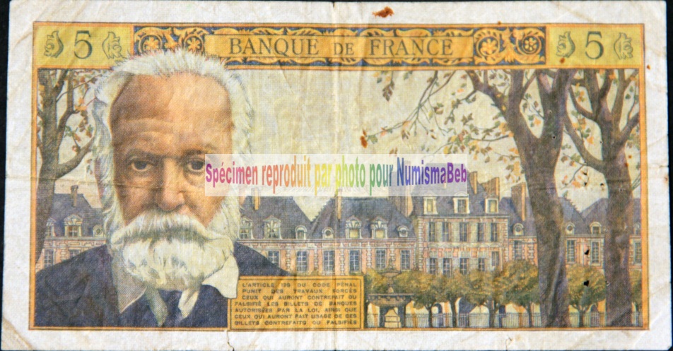 5 francs victor hugo 1962